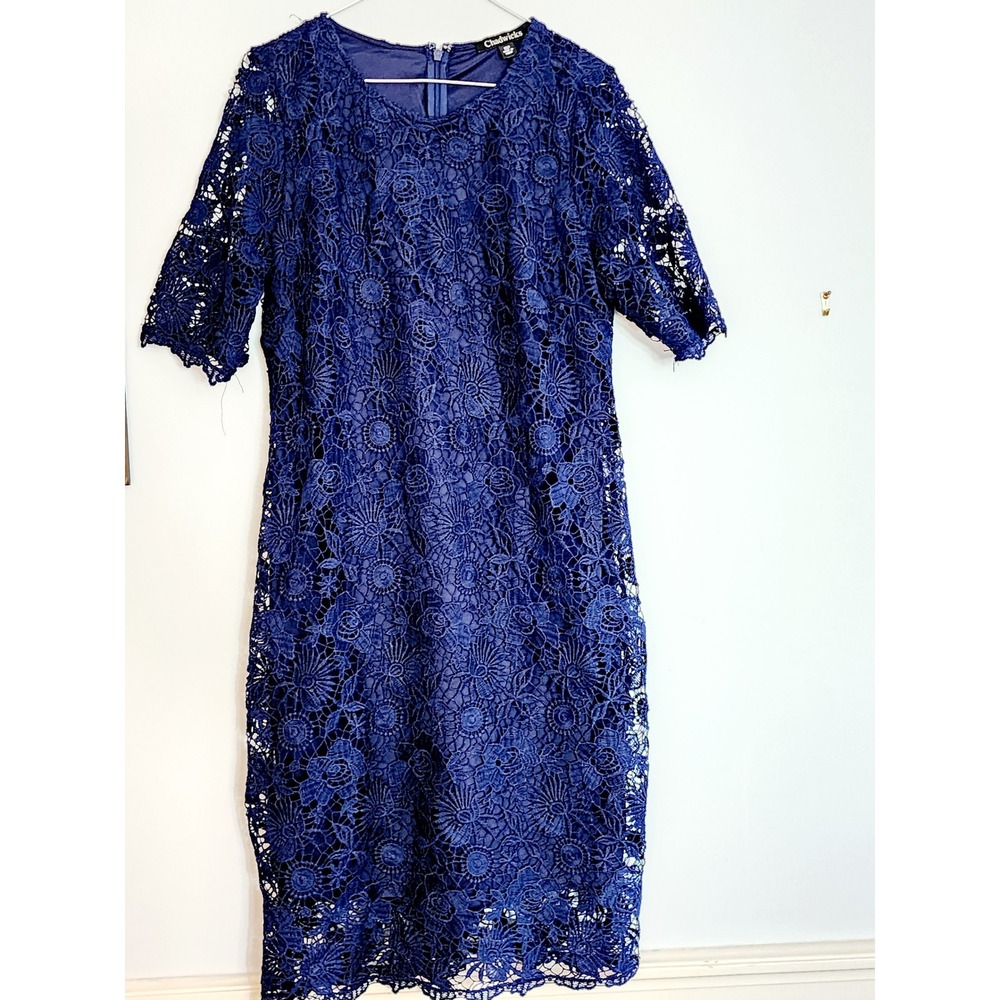 Vintage Chadwick's Navy Blue Lace Dress 12P